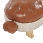 Hocker Kunstleder braun Schildkrötenform Tierhocker TURTLE
