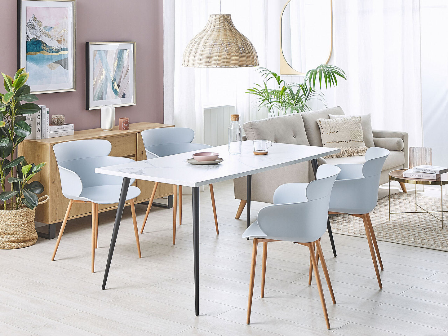 Esszimmerstuhl 2er Set SUMKLEY Hellgrau