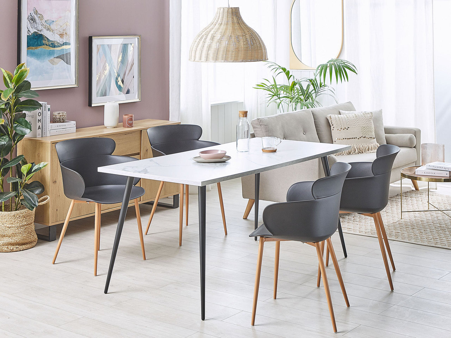 Esszimmerstuhl 2er Set SUMKLEY Schwarz