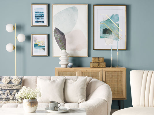 Wandbild mit Rahmen FERATE Maritimes Muster 30 x 40 cm Blau