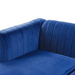 Ecksofa Samtstoff rechtsseitig marineblau 3-Sitzer TIMRA