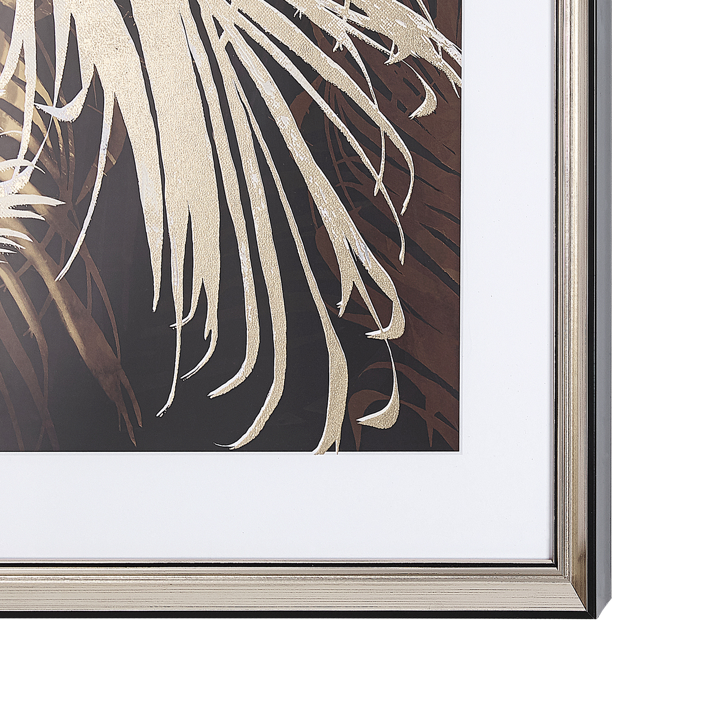 Wandbild mit Rahmen TOGBO Blumenmuster 60 x 60 cm Dunkelbraun