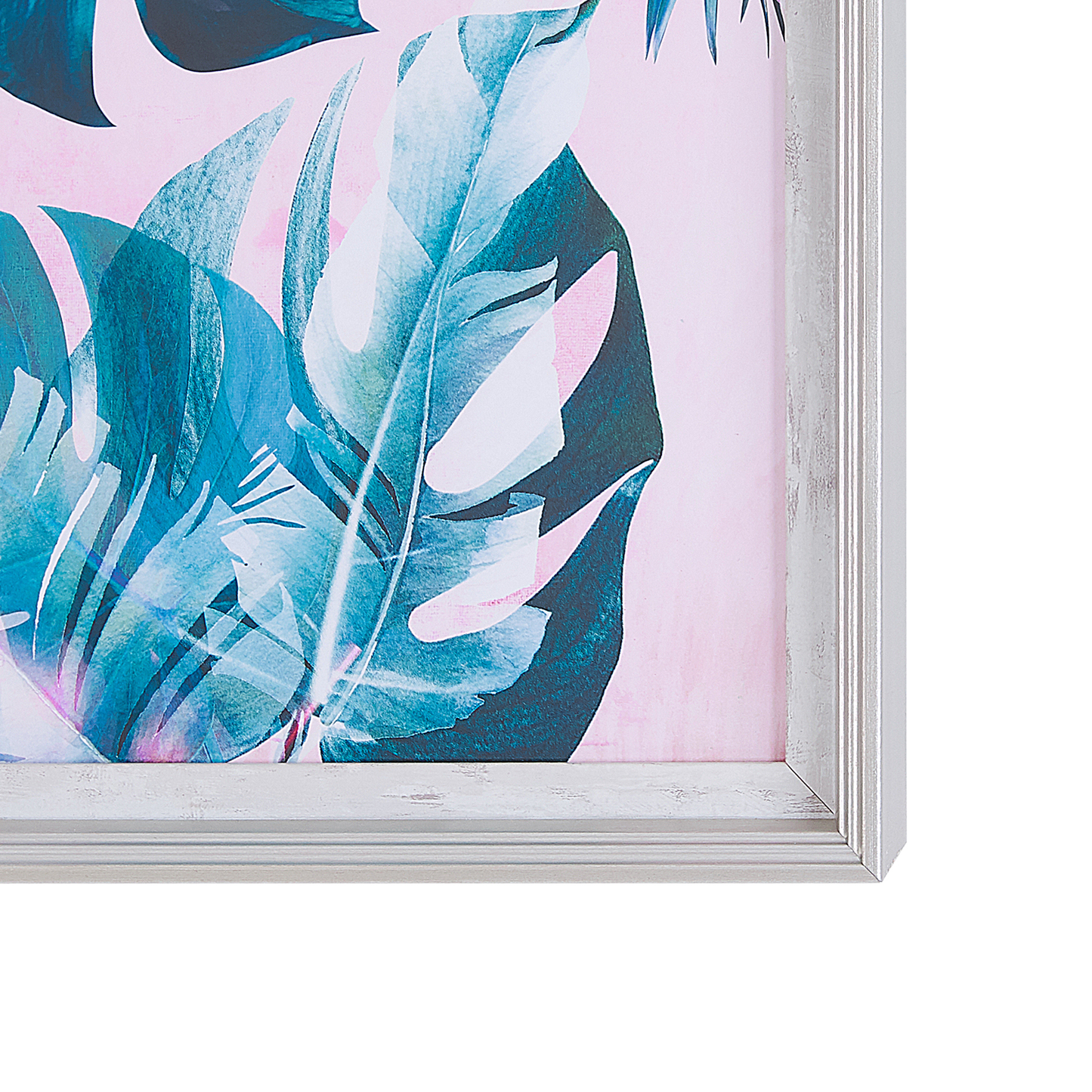 Wandbild mit Rahmen AGENA Blumenmuster 30 x 40 cm Blau