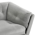 3-Sitzer Sofa Samtstoff grau mit Knöpfen LENVIK