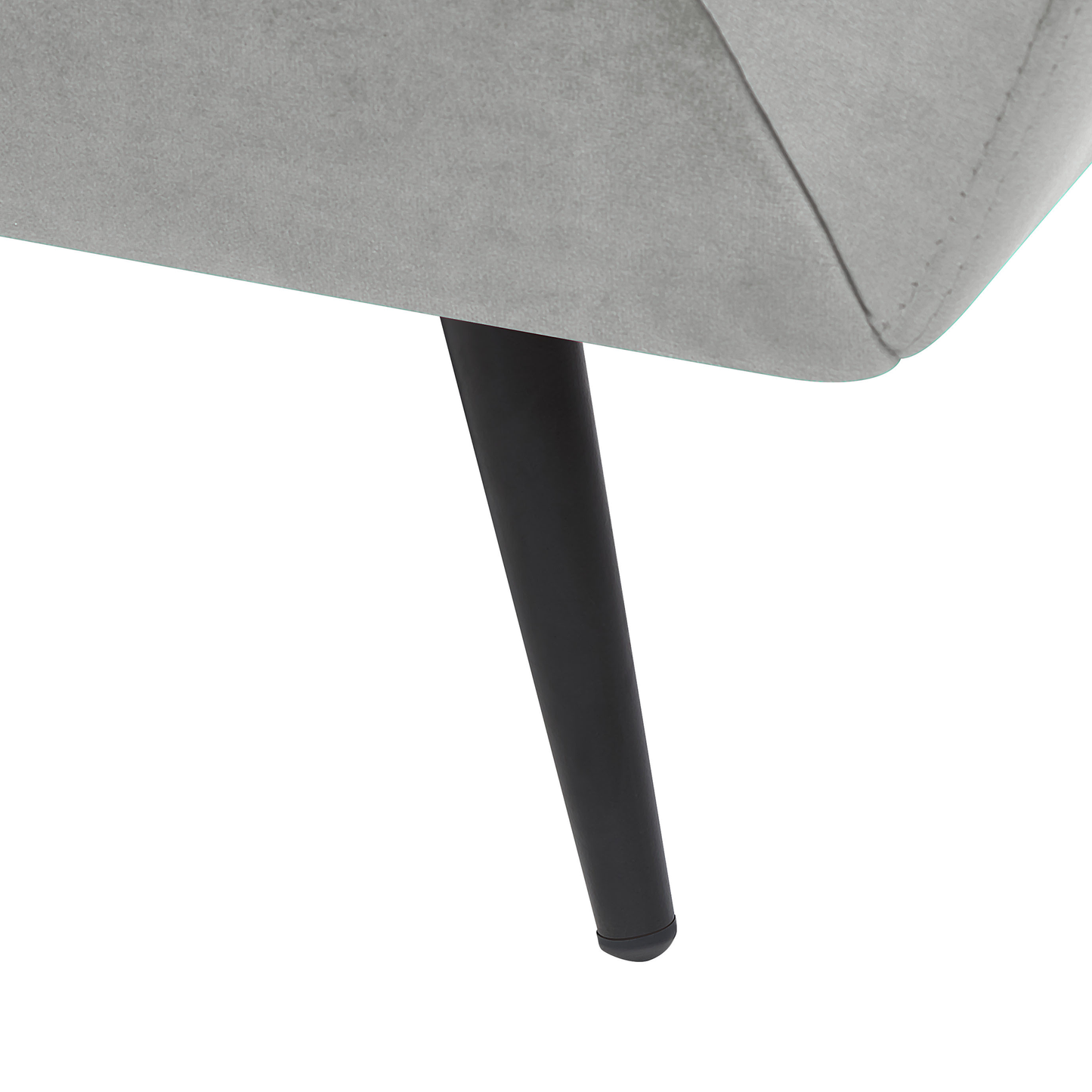 3-Sitzer Sofa Samtstoff grau mit Knöpfen LENVIK