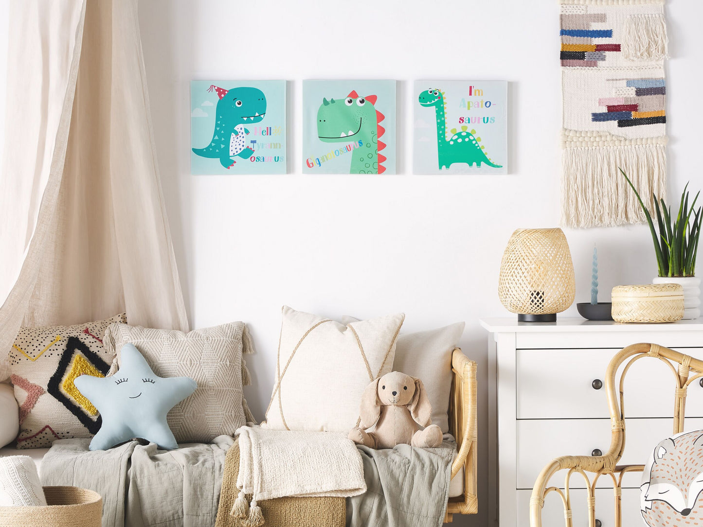 Leinwand 3er Set BINGUI Kindermotiv 30 x 30 cm Bunt