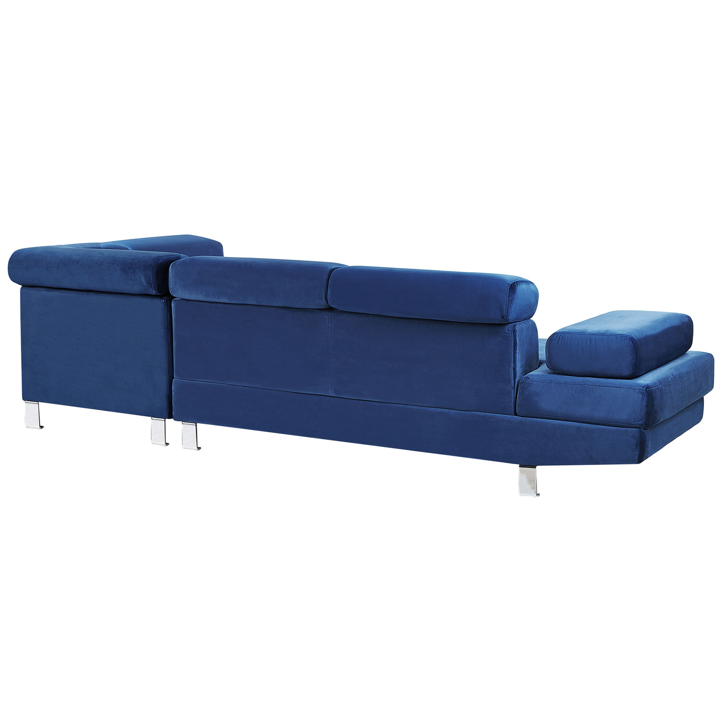 Ecksofa Samtstoff marineblau linksseitig 5-Sitzer NORREA