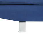 Ecksofa Samtstoff marineblau linksseitig 5-Sitzer NORREA