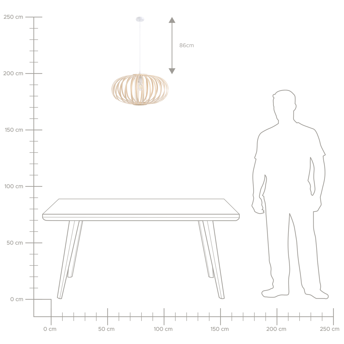 Hängelampe HAVEL Bambusholz Hellbraun