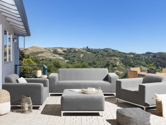 Lounge Set mit Tisch 5-Sitzer ROVIGO Grau