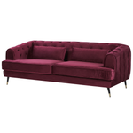 3-Sitzer Sofa Samtstoff burgunderrot SLETTA