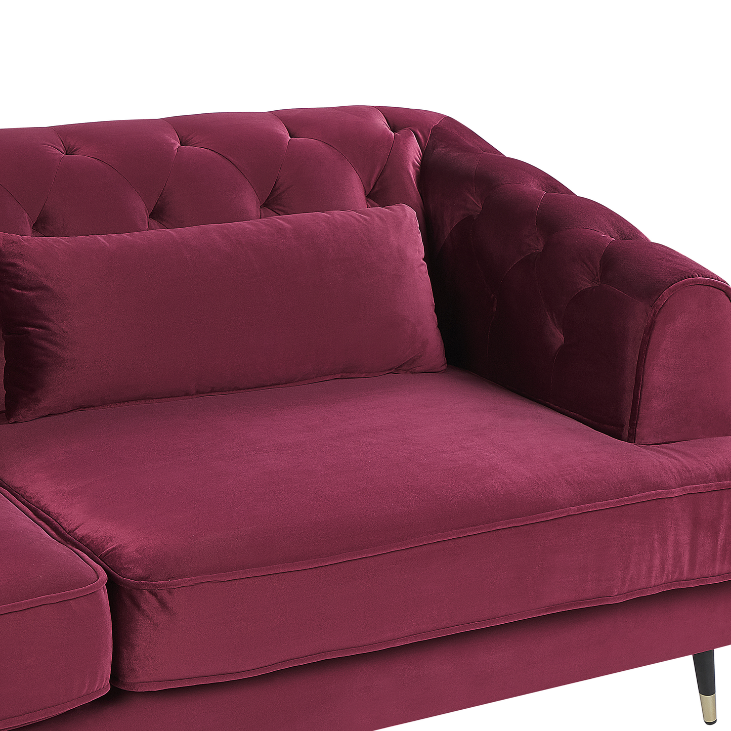 3-Sitzer Sofa Samtstoff burgunderrot SLETTA