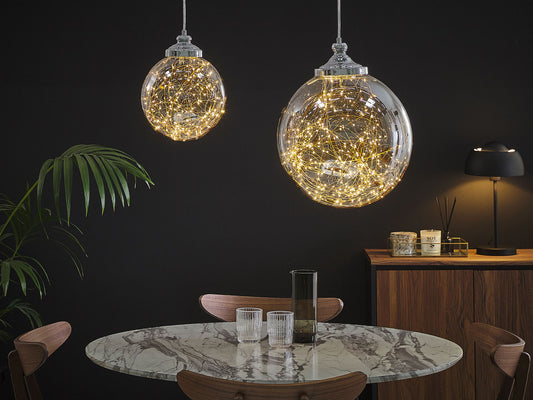Hängelampe BENI Glas Silber