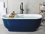 Badewanne freistehend marineblau oval 170 x 77 cm TESORO