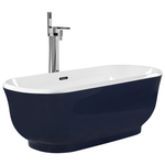 Badewanne freistehend marineblau oval 170 x 77 cm TESORO