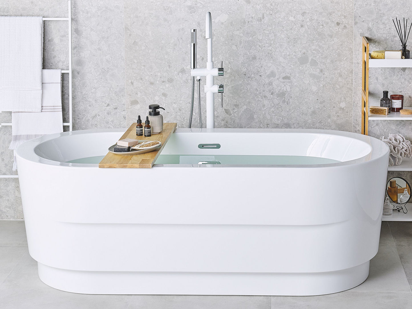 Badewanne freistehend weiss oval 170 x 80 cm EMPRESA