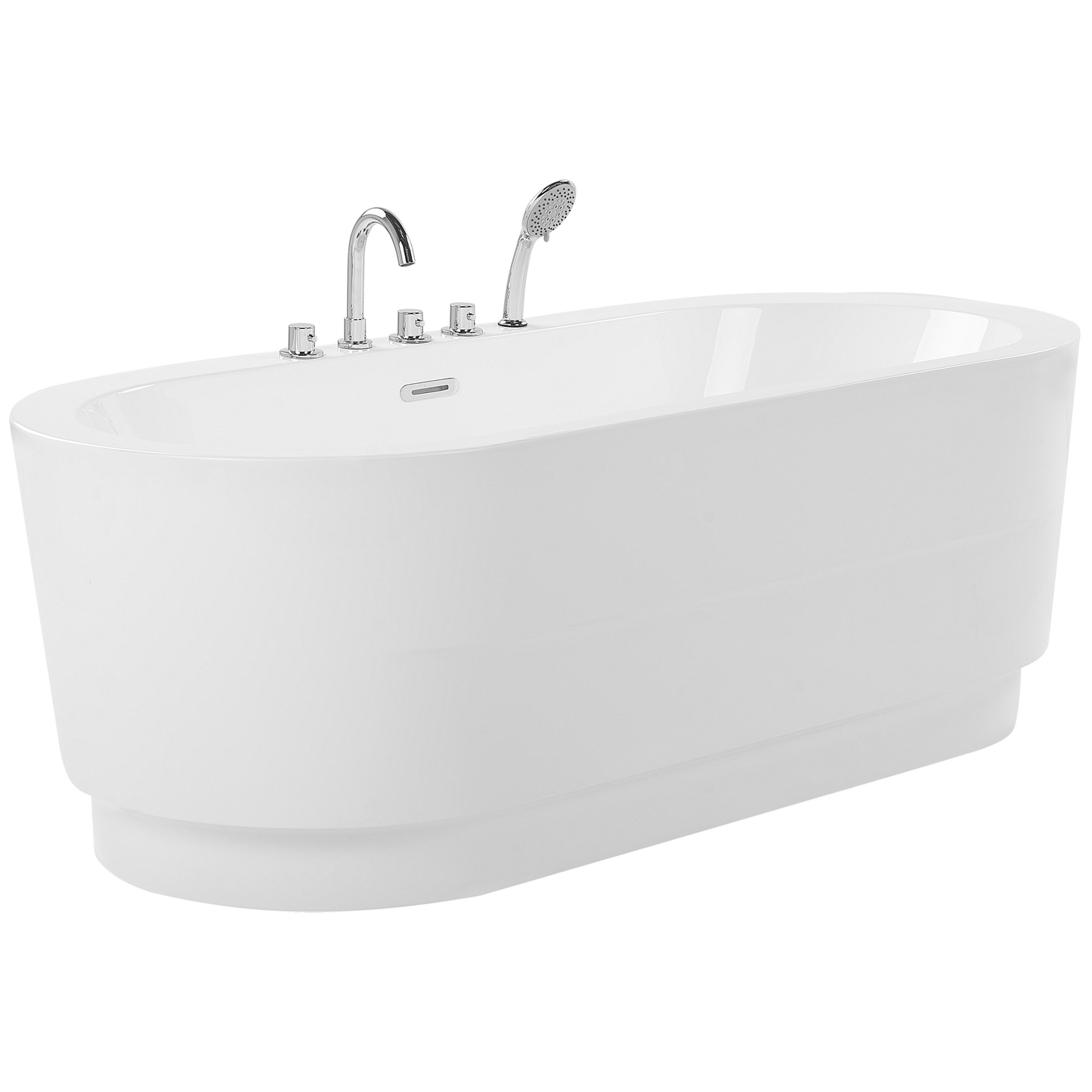 Badewanne freistehend weiss mit Armatur oval 170 x 80 cm EMPRESA