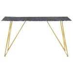 Esstisch KENTON Schwarzer Marmor 140 cm 80 cm Sicherheitsglas