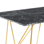 Esstisch KENTON Schwarzer Marmor 140 cm 80 cm Sicherheitsglas