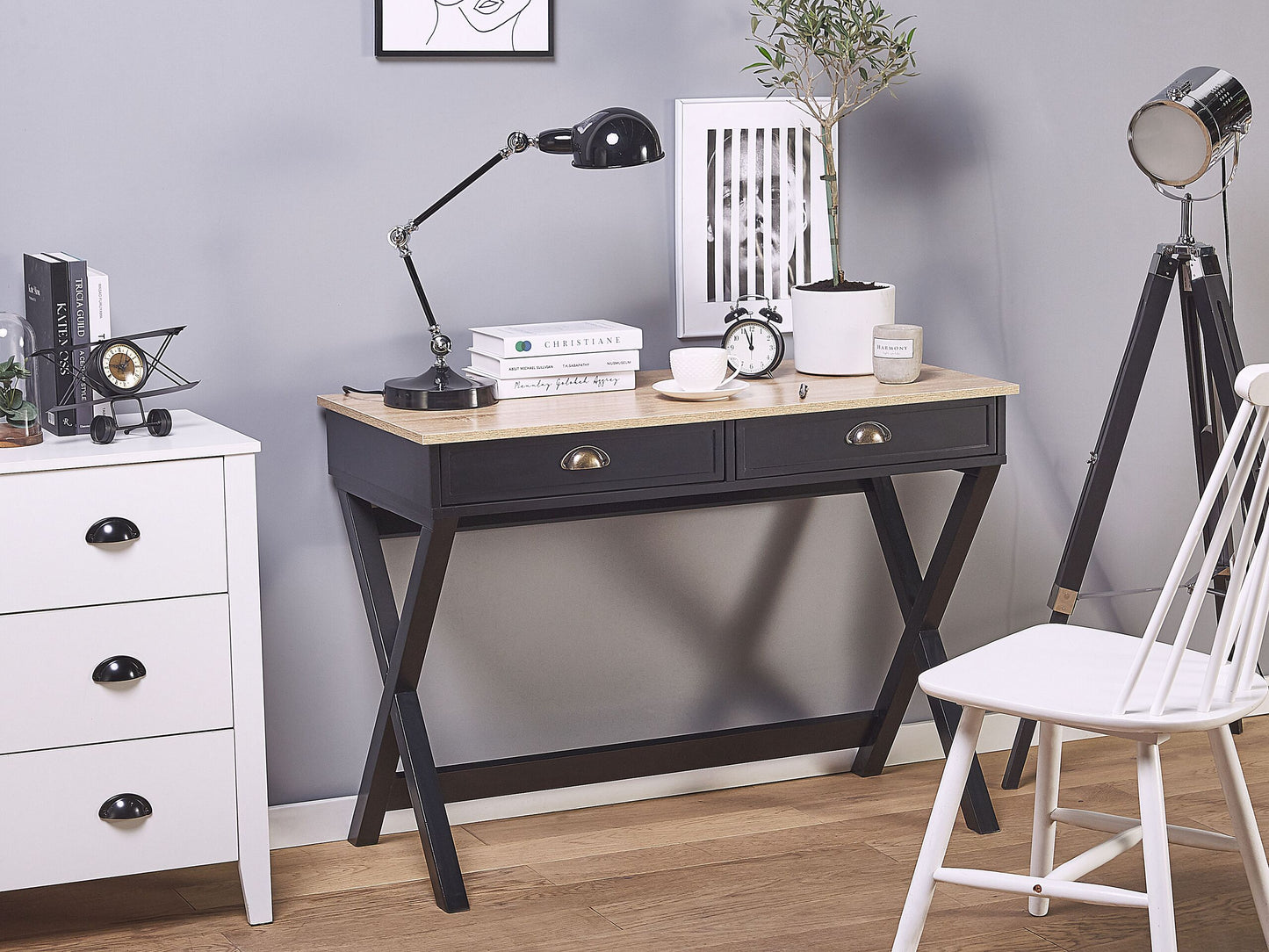 Schreibtisch 103 x 50 cm Schwarz EKART