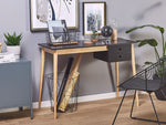 Schreibtisch schwarz / heller Holzfarbton 106 x 48 cm EBEME