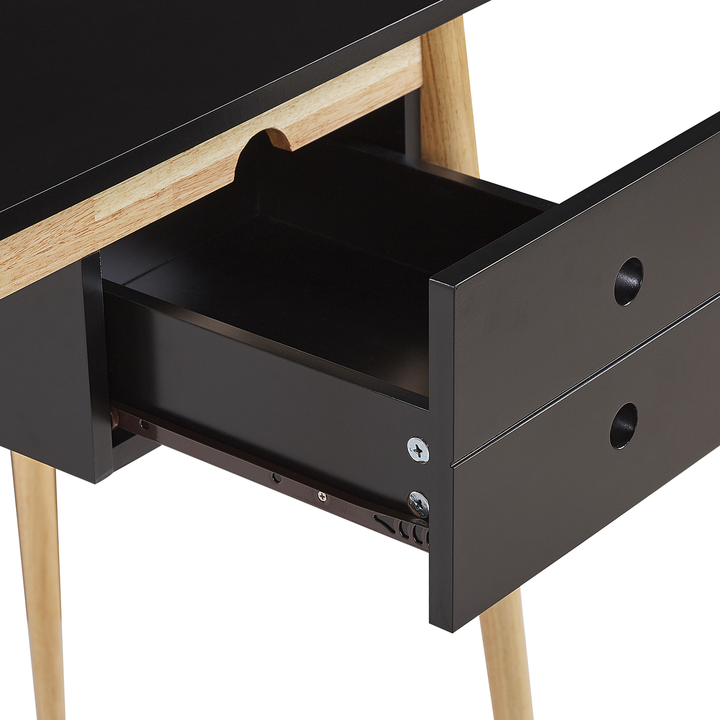Schreibtisch schwarz / heller Holzfarbton 106 x 48 cm EBEME