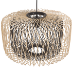 Hängelampe JAVARI Bambusholz Braun / Schwarz