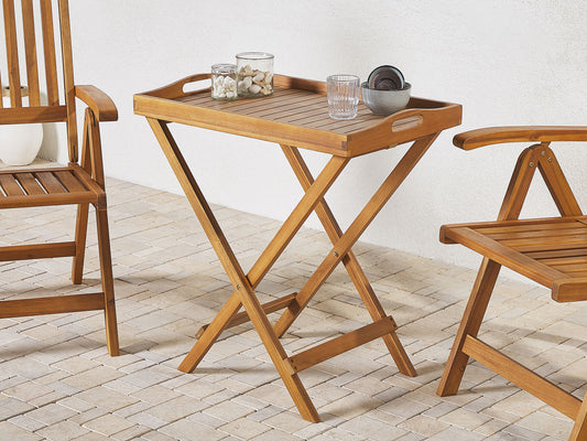 Garten Beistelltisch Akazienholz hellbraun klappbar JAVA
