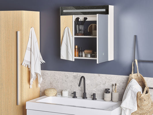 Bad-Spiegelschrank LED JARAMILLO 60 cm 60 cm Weiss