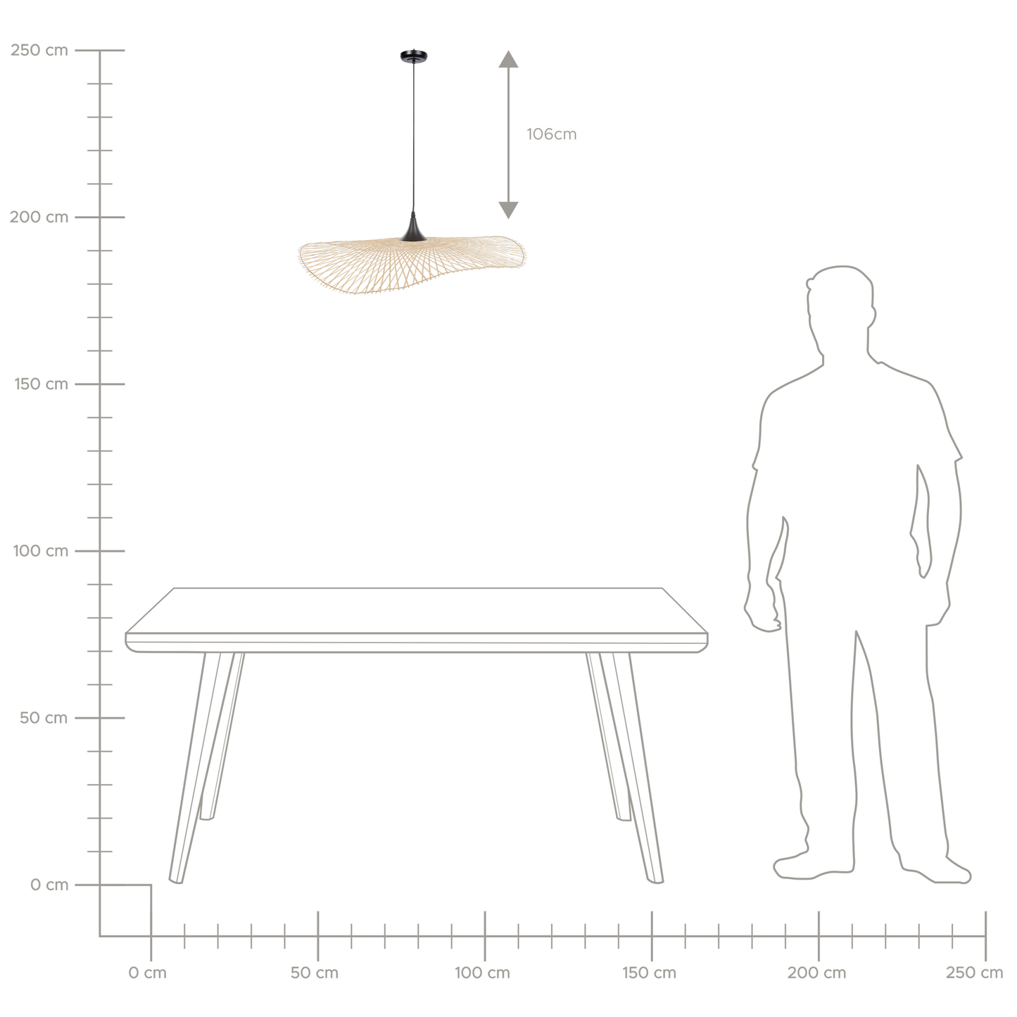 Hängelampe FLOYD Bambusholz Hellbraun