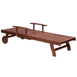 Gartenliege Akazienholz dunkelbraun Auflage graphitgrau rollbar TOSCANA