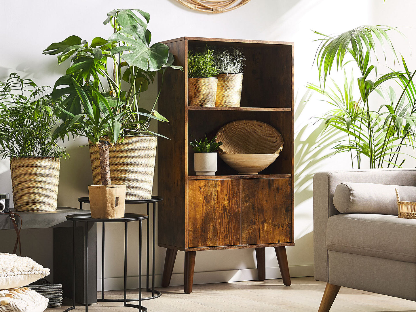 Bücherschrank Dunkler Holzfarbton VICOSA