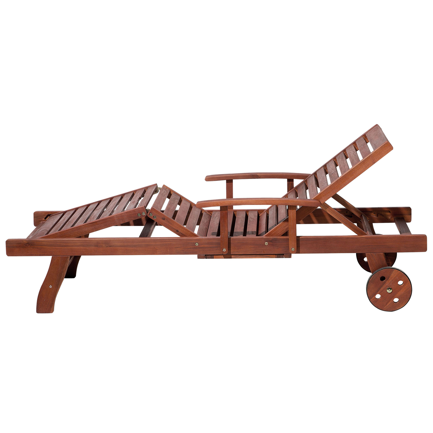 Gartenliege Akazienholz dunkelbraun Auflage graphitgrau rollbar TOSCANA