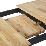 Esszimmertisch Holz hellbraun / schwarz 120/150 x 80 cm ausziehbar HOUSTON