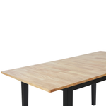 Esszimmertisch Holz hellbraun / schwarz 120/150 x 80 cm ausziehbar HOUSTON