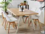 Esszimmertisch heller Holzfarbton / grau 150 x 90 cm LENISTER