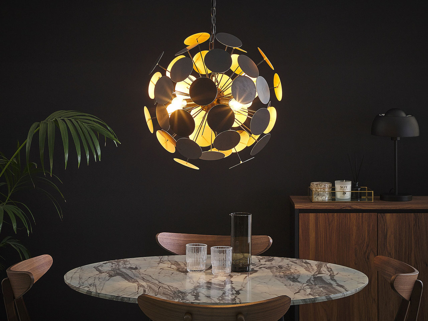 Hängelampe MARITSA Metall Schwarz / Gold