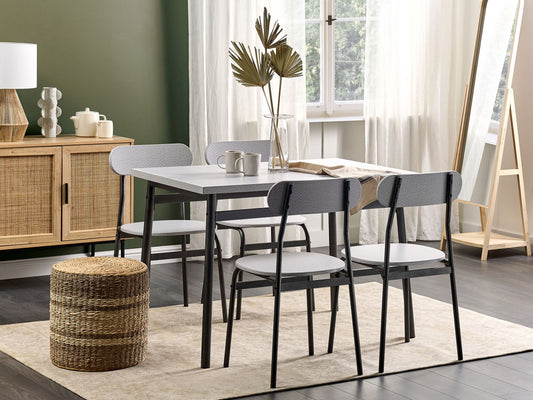 Esszimmer Set VELDEN Hellgrau 4-Sitzer