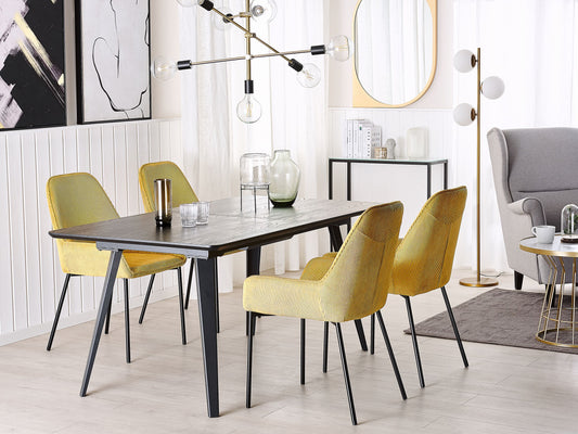 Ausziehbarer Esstisch IRVINGTON Schwarz 160/200 cm 90 cm