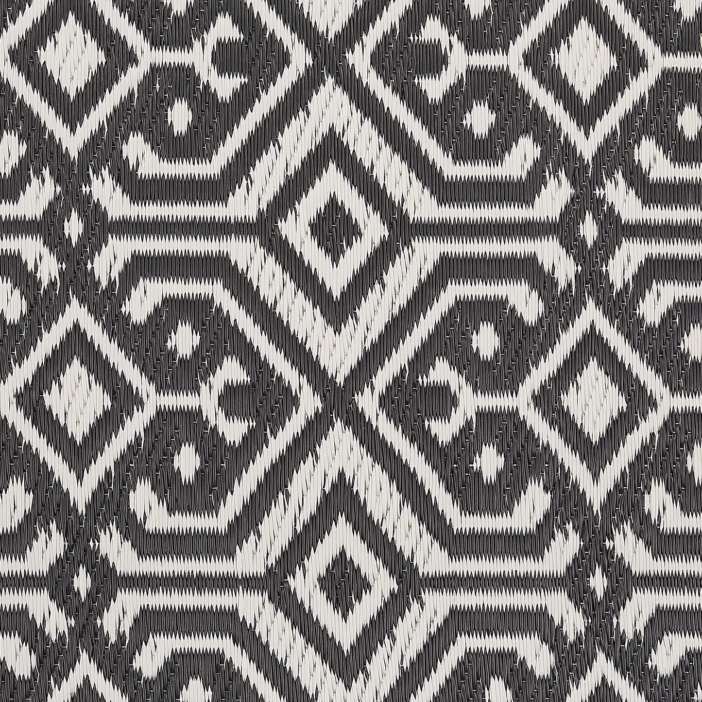 Outdoor Teppich schwarz 120 x 180 cm geometrisches Muster Kurzflor BARMER