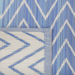 Outdoor Teppich blau 120 x 180 cm mit Zickzack-Muster Kurzflor BALOTRA