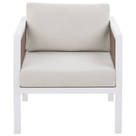 Lounge Set mit Tisch 5-Sitzer BORELLO Metall Weiss