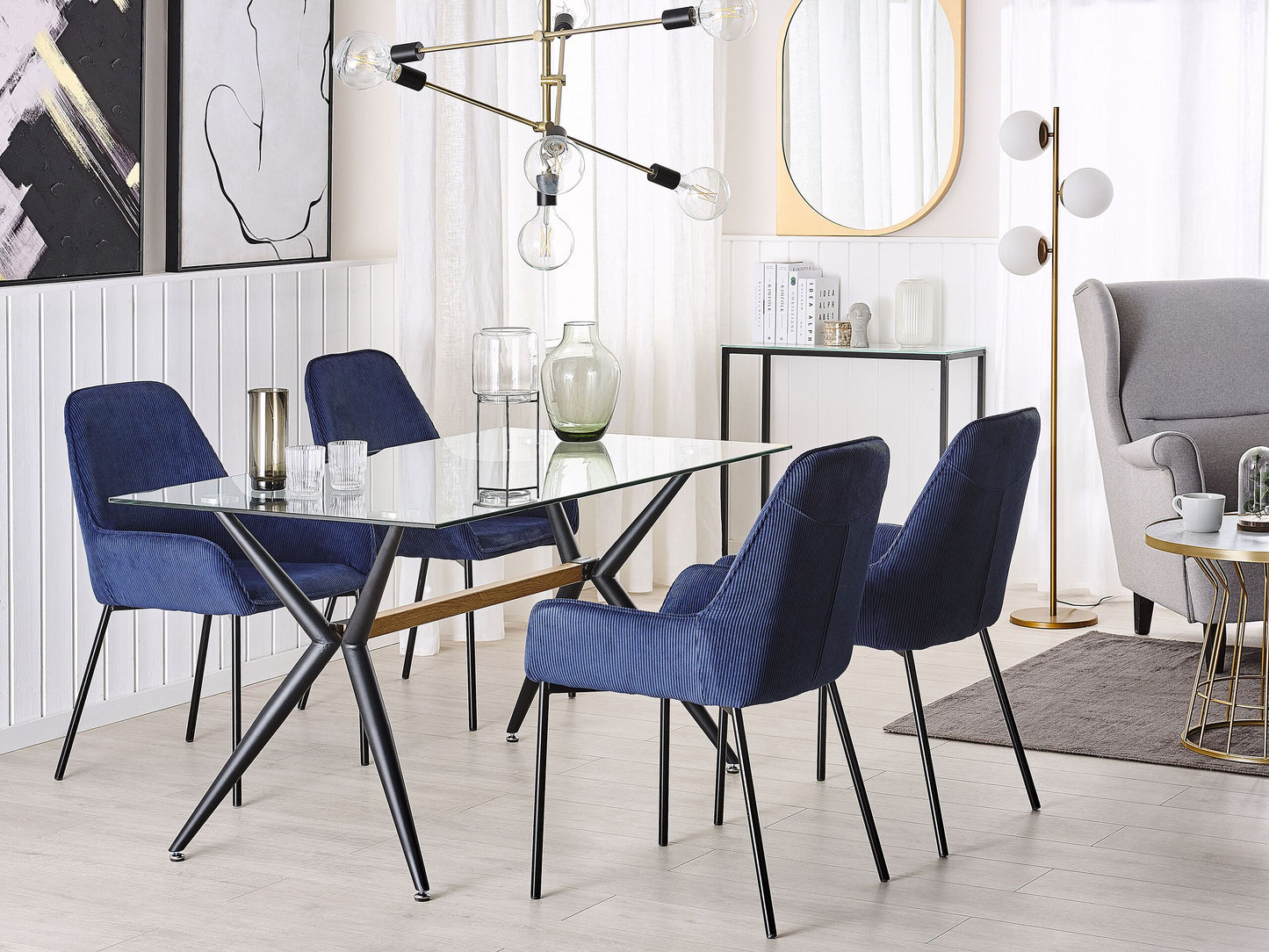 Esstisch SACRAMENTO Schwarz 140 cm 80 cm Sicherheitsglas