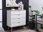 Kommode mit 4 Schubladen WALPI 93 cm Weiss