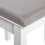 Schminktisch mit ovalem Spiegel Hocker 4 Schubladen weiss LUNE