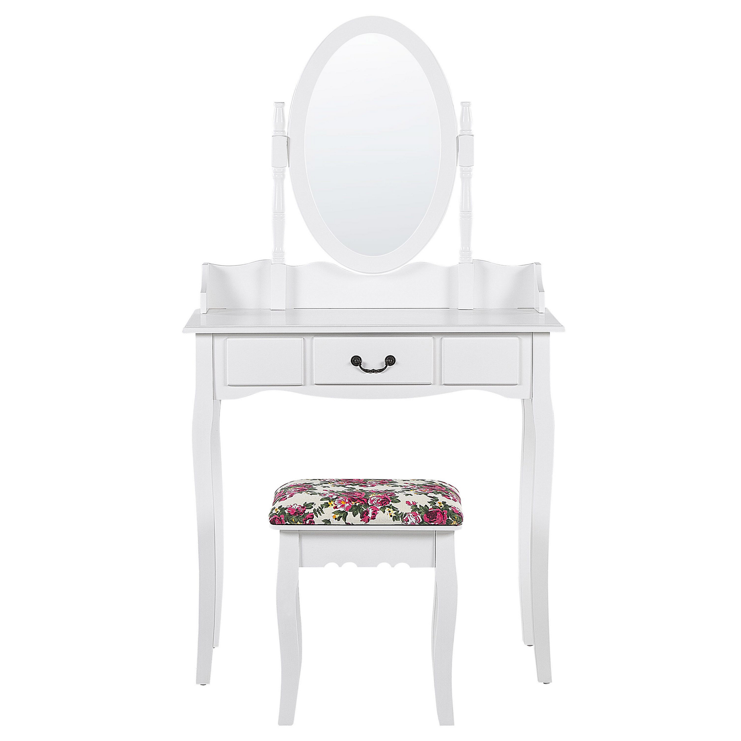 Schminktisch mit Spiegel und Hocker SOLEIL Weiss