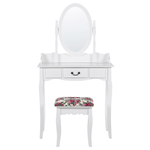 Schminktisch mit Spiegel und Hocker SOLEIL Weiss