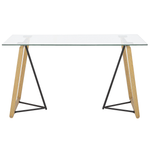 Esstisch TACOMA Hellbraun 140 cm 80 cm Sicherheitsglas