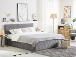 Bett mit Stauraum Samtstoff ROCHEFORT 140 x 200 cm Grau