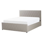 Bett mit Stauraum Kunstleder ROCHEFORT 140 x 200 cm Taupe
